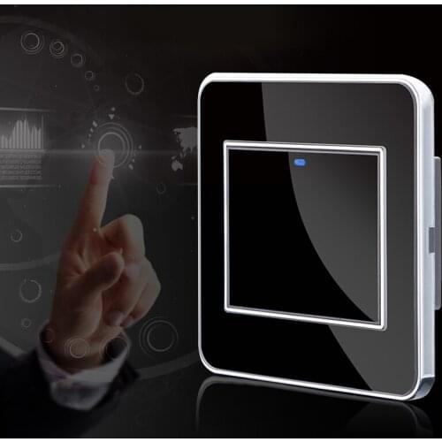 Wall Light Switch Push Button Switch 1/2/3/4 Gang 1/2 Way LED Indicator Light Push Button Switch Interruptor Glass Panel Tool