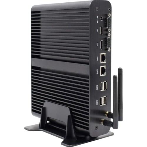 Newest 2*RS232COM Fanless Mini PC Intel Core i7 5500U 4500U 1000Mb windows10 2*HDMI SPDIF Dual LAN HTPC Industrial PC