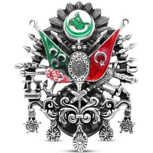 Cabochons Ottoman State Crested 925 K Silver Badge