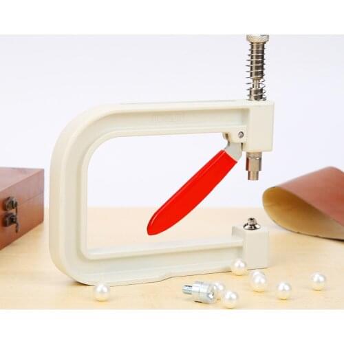 Punching Machine Hand Tools Crafts Supplies Round Pearl Rivets Nailed Bead Manual Fixing with Mold Clothing Cap Tool