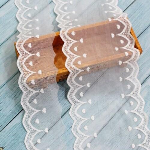 Mesh Lace Trim 10 Yard Ivory Gauze Tulle Cotton Embroidery Ribbon Edge Dress Clothes Fabric 7-14cm Wide 49676M4F306