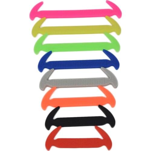16pcs/lot Silicone Shoelaces Elastic Shoe Laces Special No Tie Shoelace Lacing Rubber Athletic Elastic Silicone Shoe Lace