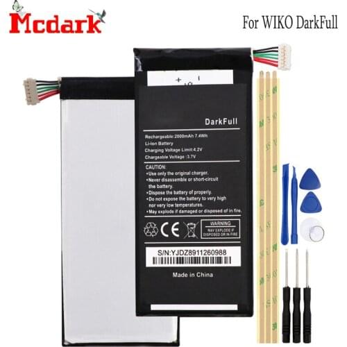 Mcdark For WIKO DarkFull Battery Replacement High Quality 2000mAh Back Up Bateria For WIKO DarkFull Smart Phone+Tools