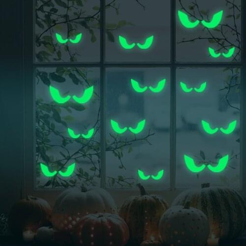2018 Hot Sale Glowing In The Dark Eyes Wall Glass Sticker Party Festival Halloween Decoration Decals Luminous Home Ornaments
