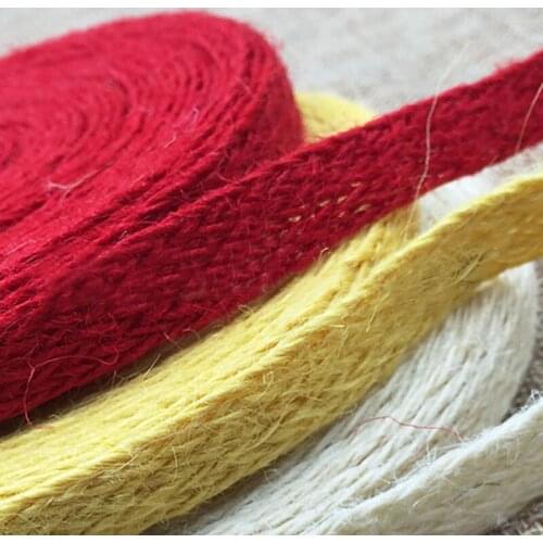 10mm5M Natural Colorful Burlap Hessian Jute Twine Cord Hemp Rope String Gift Packing Strings Christmas wedding & Party Supplies