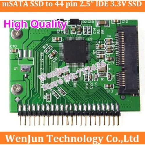 High Quality 3.3V mSATA to IDE card Mini mSATA sata SSD to 44 pin 2.5" IDE 3.3V SSD Adapter Card for Laptop