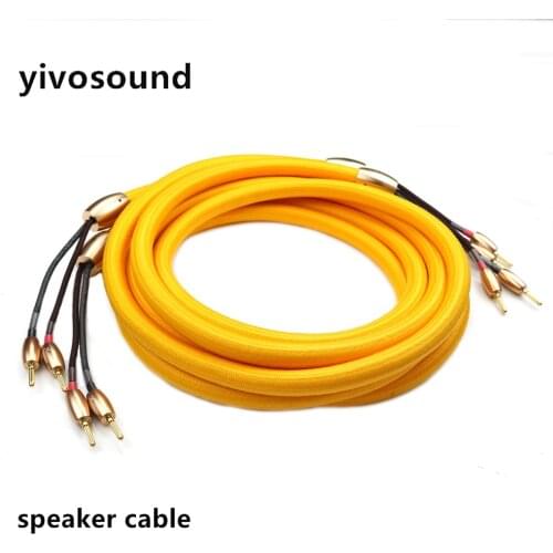 Yivosound HIFI hi-end Accuphase audio speaker cable hifi loudspeaker cable with 24k Gold plated banana plug