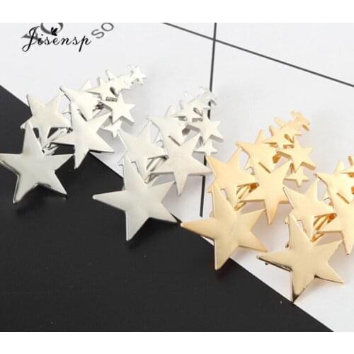 Jisensp Simple Design Solid Stars Girls Hair Clip Lovely Triangle Hair Barrettes Fashion Jewelry for Women Girls Birthday Gift