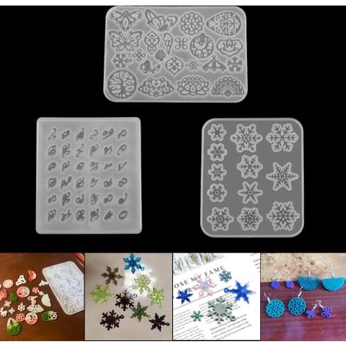 1 Pc Silicone Epoxy Resin Mold Small Letter Snowflake Butterfly Necklace Earring Pendant Jewelry DIY Jewelry Making Findings