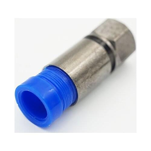 100pcs/lot Copper Squeeze RG6 TV Cable Connector Port Digital Top Box Connectors 75-5F Head F Waterproof 9.2mm Metric Type Inch