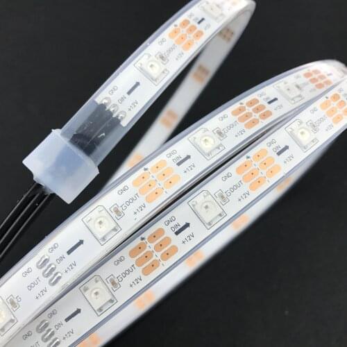 5m 30LEDs/m DC12V addressable WS2812B led pixel,IP68,30pixels;WHITE PCB,IP68;epoxy resin filled in tube;2m long 13.5mm pigtials