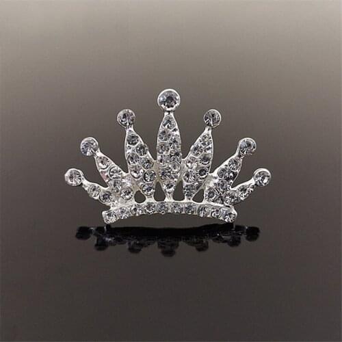 50pcs Rhinestone Applique Princess Crown Crystal Metal Hairpin Flatback Accessories Wedding Invitation Adornment Decoration