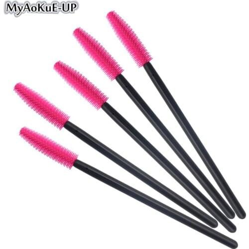 High Quality 500Pcs One Off Make Up Brushes Make-up Tools Applicators Fashion Silicone Disposable Eyelash Brushes