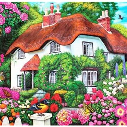5D DIY Diamond Painting Square/Round Diamond Landscape Painting Small Villa Picture Cross Stitch Embroidery Decoration WG2972
