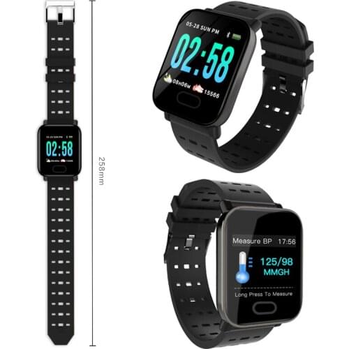 A6 Smart Bracelet Watch Heart Rate Blood Pressure Monitor Bluetooth Fitness Tracker Bracelet IOS Android Phone SMS Call Reminder