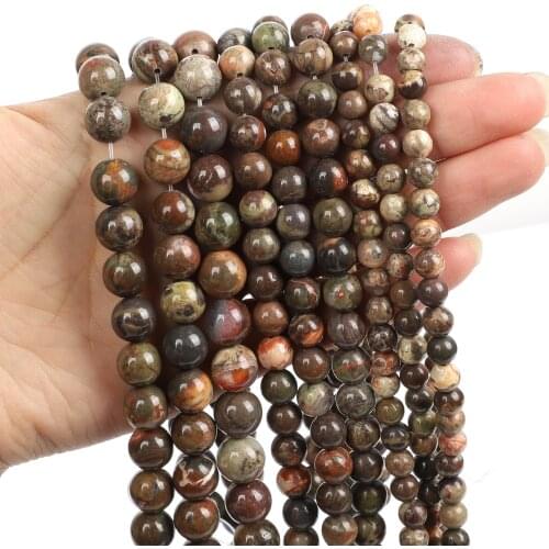 Natural Stone Beads Flower Agate Charm Round Loose Beads For Jewelry Making Needlework Bracelet Diy Strand 4/6/8/10/12MM