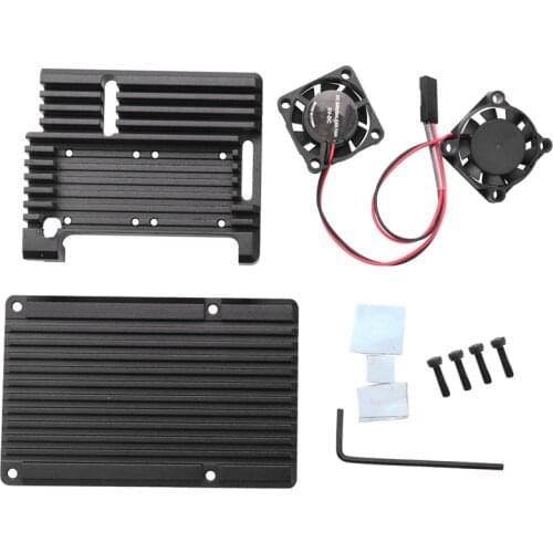 For Raspberry Pi 3B Aluminum Alloy Case, for Raspberry Pi Metal Case with Dual Fan , for Raspberry Pi 3 Model B+(Plus) /3B