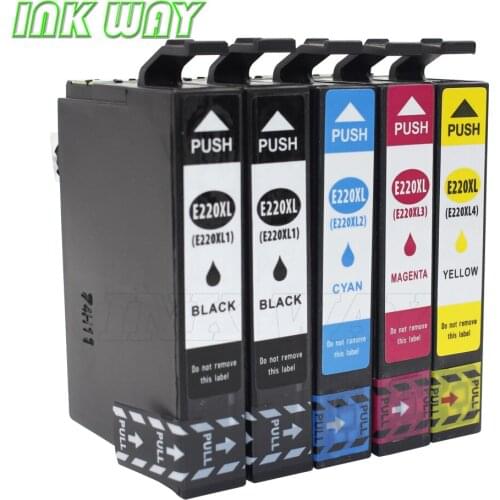 INK WAY 5 Pack 220 T220XL High Yield Ink Cartridges For Epson Expression XP-320 XP-420 XP-424 XP320 XP420 XP424