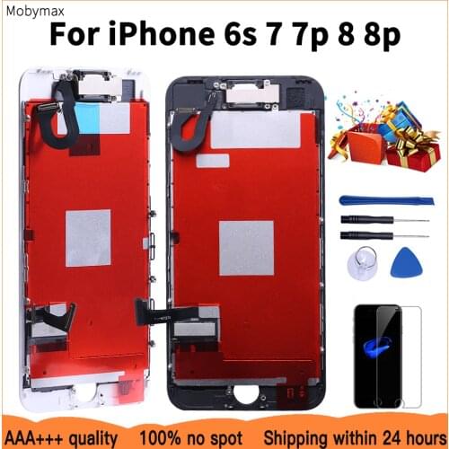 AAA+++Superior Quality LCD For iPhone 7 7 Plus 8 8 Plus Completed LCD Screen Assembly Replacement With Front Camera+Speaker+Gift