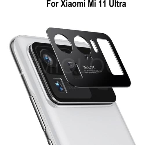 For Xiaomi Mi 11 Ultra Camera Lens Screen Protector Rear Metal Camera Case Matter Protection Ring Cover Black Silver