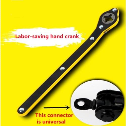Labor-saving ratchet wrenches for car jacks, scissors-type lifting hand cranks, labor-saving wrenches for unloading tire sleeves