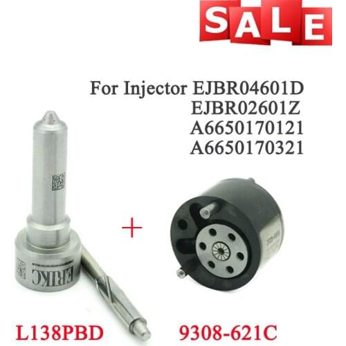ERIKC Valve 9308-621C + Nozzle L138PBD Diesel Fuel Injector Repair Kits 7135-649 for Common Rail Injection EJBR04601D EJBR02601Z