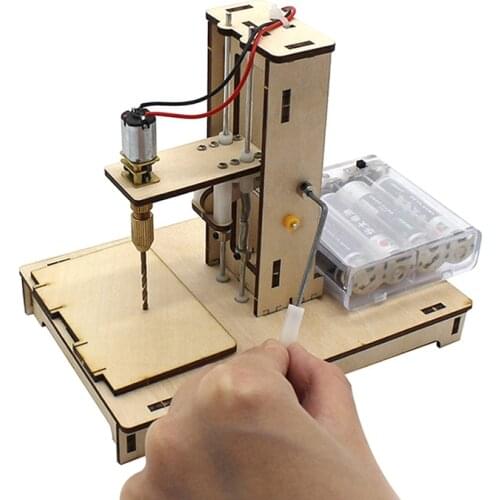 FEICHAO DIY Mini Drill 1-3mm Wooden Drilling Holes Handmade Technology Science Education Kit Toys For Kids