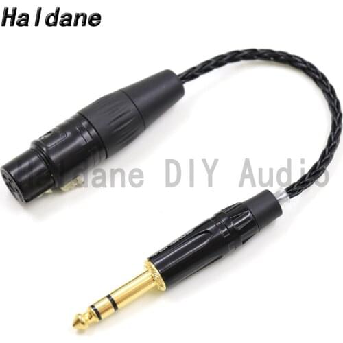 Haldane HIFI 7N Silver Plated 1/4 6.35mm TRS Male to 4pin XLR Balanced Female Audio Adapter Cable 6.5 to XLR Connector Cord DIY