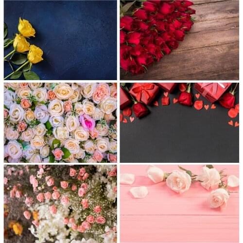 SHENGYONGBAO Art Fabric Valentines Day Photography Backdrops Wooden Flower Party Backgrounds Birthday Backdrop 201214QMH-03