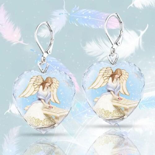 Exquisite Romance Angel Girl Earrings for Women Aesthetic Jewelry for Women Aesthetic Luxury Jewelry Heart-Shaped Accessories