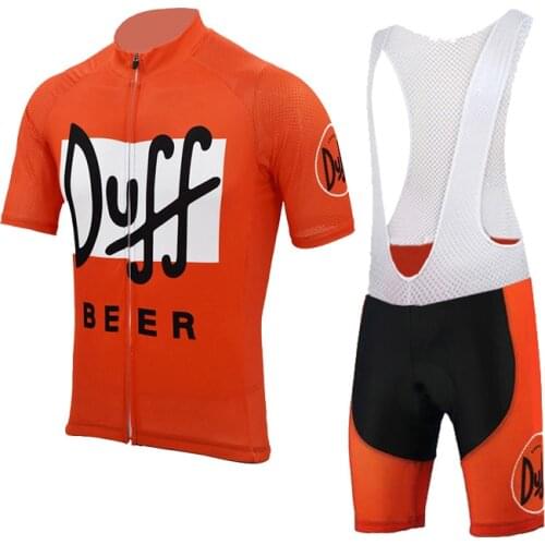 Duff cycling jersey set beer bike wear jersey set bib shorts breathable 9D gel Pad cycling clothing MTB ropa Ciclismo