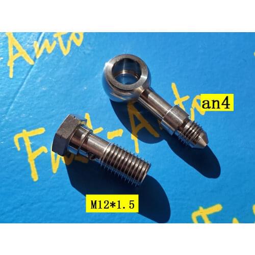 Stainless steel Banjo bolt M12 P1.5 M12 * 1.5 M12 x 1.5 Adapter to -4an an4 an-4 7/16unf fuel oil hose end fitting