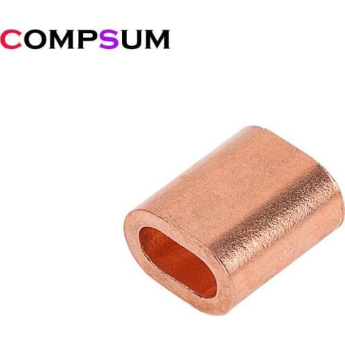 Brass Ferrule Cable Crimps Sleeve Single Hole Ferrule Crimping Loop Oval Copper Wire Rope Clip Swage Fittings