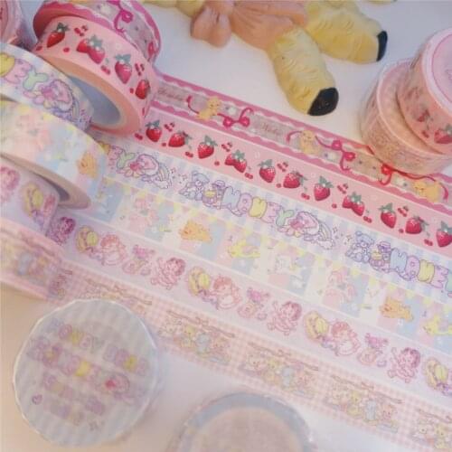 1.5cm*5m Lovely Bear Svan Rabbit Washi Tapes Scrapbooking Diy Bullet Journal Masking Tape Decoration