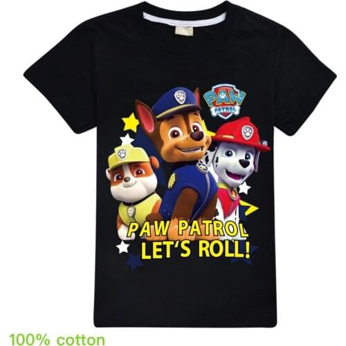 Summer Paw Patrol Boys T-shirt Funny Printed Kids Streetwear Casual Childrens Clothing Girls Tops O-Neck