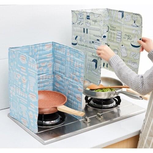 Nordic Style Aluminum Foil Oil Baffle High Temperature Kitchen Insulation Board Household Oil Baffle Kitchen Tools