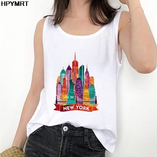 Tank Tops For Women Fun new York aesthetics Graphics Printed Sleeveless Tee Top Female Summer New Sexy Vest Clothing Streetwear