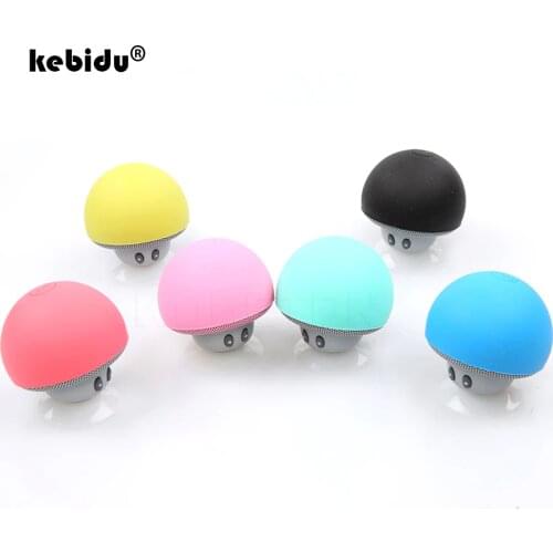 Kebidu Bluetooth Mini Mushroom Speaker Waterproof Silicon Suction Handfree Holder Music Player for Iphone 6 6S Android PC