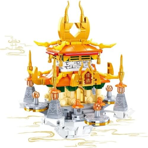 2021 City Street View Palace of Clouds Golden Palace Model Building Blocks Bricks Kids Toys Christmas Gifts
