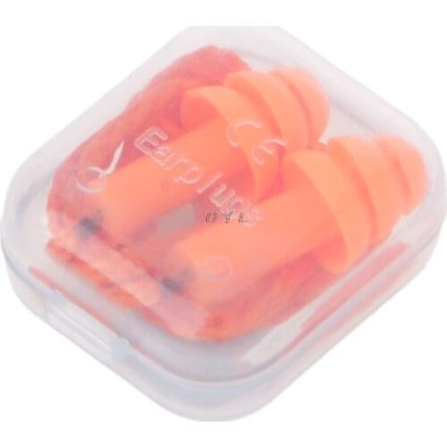 Soft Silicone Wired Ear Plugs Noise Reduction Caps Earmuffs Hearing Protection