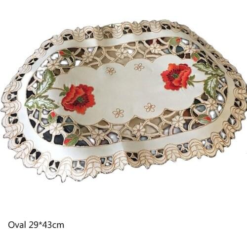 New satin lace table place mat cloth embroidery placemat pad pan glass coaster dining tea cup doily drink pot mug holder kitchen