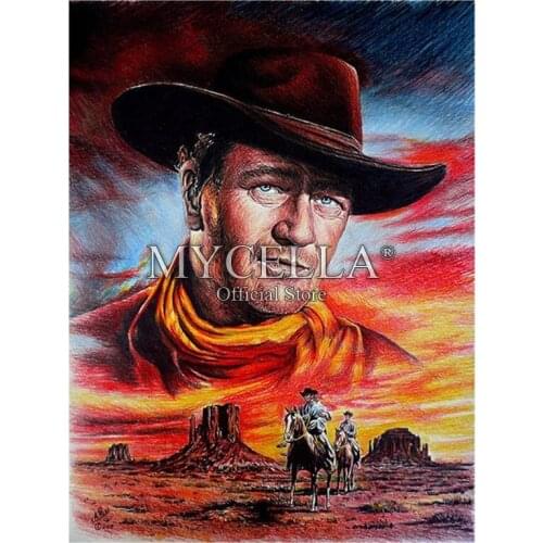 Full Diamond Mosaic Embroidery Cross Stitch John Wayne Americas Cowboy Diy Diamond Painting Home Decoration Handmade Gift Art