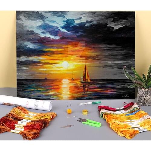 Touch Horizon Pre-Printed 11CT Cross Stitch Embroidery Kit DMC Threads Handicraft Sewing Hobby Handmade Wholesale Mulina