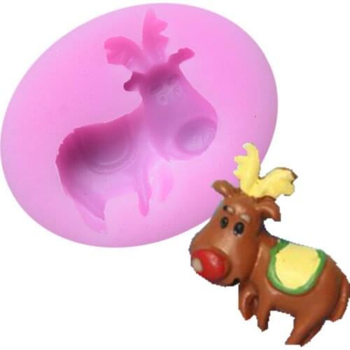 Lovely Christmas Deer Silicone Molds Chocolate Mold DIY Handmade Cake Chocolate Making Tool Cake Decorating Tools Molds SQ17216