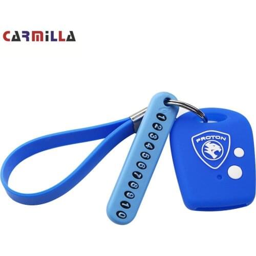 Silicone Key Fob Cover Case Key Chain Fit for PROTON Wira 415 PROTON 416 2 Button Soft Key Shell Phone Number Card Accessories