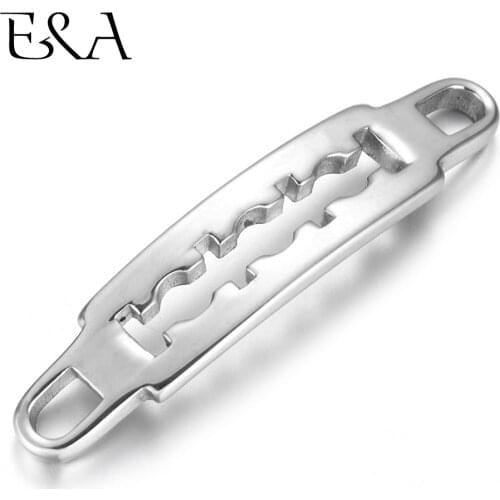 Stainless Steel Connectors Mirror Finish Cutout Curved 1/1 Loop DIY Bracelet Making Findings Jewelry Connect Parts Supplies