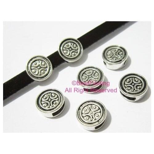 Spot cross 5x2mm flat leather findings 5mm Leather sliders