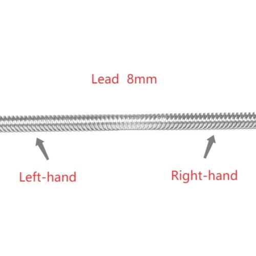 T8 Lead Screw right-left length 1000mm OD 8mm Pitch 2mm for Reprap 3D Printer Z Axis without nut