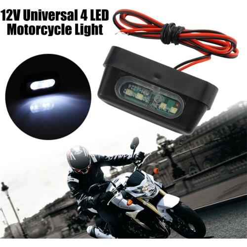 12V Universal LED Motorcycle Tail Brake Rear License Plate Light with Emark For Honda Kawasaki Yamaha