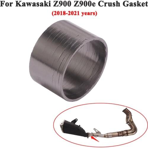 Motorcycle Exhaust Pipe Escape Crush Gasket For Kawasaki Z900 Z900e 2017 - 2021 Middle Tube Link Pipe Gasket Eliminator Enhanced